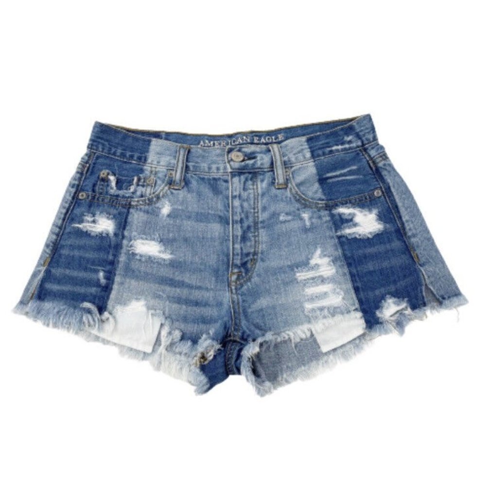 American Eagle Vintage High Rise Festival Jean Shorts Womens‎ Size 4 Button Fly